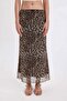 A-Line Leopard Print High Waist Cotton Lining Tulle Maxi Skirt D4469Ax24Au - 5