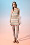 Coool Patterned Crew Neck Crochet Sleeveless Mini Knitwear Dress D4141Ax24Hs - 3