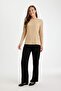 Regular Fit Boat Neck Wrap Long Sleeve T-Shirt D3711Ax24Au - 2