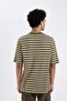 Boxy Fit Crew Neck Striped Short Sleeve Heavy Fabric T-Shirt B5910Ax24Au - 6
