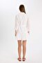 Shirt Collar Brode Long Sleeve Mini Dress D4399Ax24Hs - 5