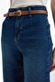 100% Cotton Culotte High Waist Short Belted Jean Pants D4325Ax24Au - 6