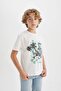 Crew Neck Printed Short Sleeve T-Shirt Boys D0438A824Hs - 4