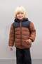 Baby Boy Water Repellent Fleece Lined Color Block Patterned Hooded Puffer Jacket A2215A524Au