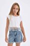 Crew Neck Crop Short Sleeve T-Shirt Girls D6079A824Sp