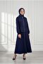 Eser Beli Tunnel Cover Pocketed Zippered Skirt Suit-Mf596 Navy Blue