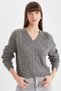 Relax Fit V-Neck Hair Braided Knitwear Sweater C9060Ax24Wn