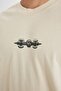 100% Cotton Oversized Wide Fit Crew Neck Back Printed Short Sleeve T-Shirt D4907Ax24Au - 5
