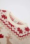 Baby Girl Beige Crew Neck Christmas Themed Knit Sweater - 3