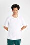 100% Cotton Boxy Fit Crew Neck Basic Plain Short Sleeve T-Shirt D7415Ax24Hs - 3