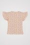 Crew Neck Floral Waffle Short Sleeve T-Shirt Baby Girl D4340A524Sm - 4