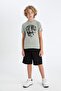 100% Cotton Boys' Crew Neck Printed Short Sleeve T-Shirt C6881A824Sm - 2