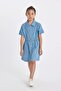 Girls' Short Sleeve Summer Jean Dress D3369A824Hs - 3
