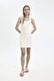 فستان Coool Bodycon Basic قماش مجدّل حياكة مضلعة قصير أبيض اللون A0732AX24SM - 2