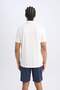 Standard Fit Polo Neck Printed Sportsman Heavy Fabric Short Sleeve T-Shirt C0416Ax24Sm - 6