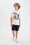 Boys' 2-Piece Set Crew Neck Printed Short-Sleeved T-Shirt Shorts D3929A824Hs