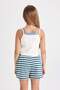 Crew Neck Printed Athlete Girls' T-Shirt D0879A824Hs - 6