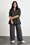 Plus Size Notched Collar Short-Sleeve Ruffled Hem Blouse 322571 - 2