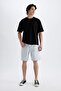 100% Cotton Straight Fit Jean Bermuda Shorts D3955Ax24Sm - 2