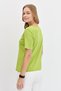 Women's Crew Neck Collar Embroidered Cotton T-shirt F.Green - 5