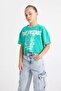 Crop Crew Neck Printed Short Sleeve T-Shirt Girls D1962A824Hs - 3