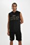 Defactofit Nba Miami Heat Standard Fit Short Leg Heavy Fabric Shorts B9922Ax24Sm