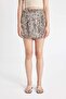 Regular Waist Short Leg Leopard Print Moroccan Shorts Skirt D1135Ax24Hs