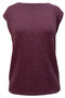 Burgundy Crew Neck Glitter Short Sleeve Women's T-Shirt Sky Glitter S/S Top - 4