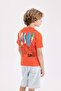 Boy's Crew Neck Back Printed Short Sleeve T-Shirt C3315A824Sm