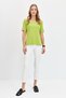 Women's Crew Neck Collar Embroidered Cotton T-shirt F.Green - 6