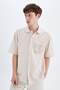 Relax Fit Polo Neck Cotton Short Sleeve Shirt C7556Ax24Sm - 7