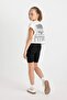 Girls Printed Short Sleeve T-Shirts Biker Tights Set of 2 D0070A824Hs - 3