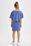 Girl Printed Short Sleeve Ribbed Camisole Dress D2339A8Be651Mc - 5
