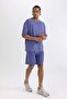 Defactofit Slim Fit Tight-Fitting Short Leg Sweatshirt Fabric Shorts A1625Ax24Sm - 3