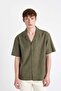 Relax Fit Polo Neck Cotton Short Sleeve Shirt D4540Ax24Sm