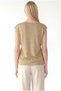 Beige Crew Neck Glitter Short Sleeve Women's T-Shirt Sky Glitter S/S Top - 4