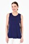 Women's Crew Neck Embroidered Strappy Combed Cotton T-Shirt Navy Blue - 7