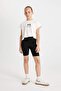 Girls Printed Short Sleeve T-Shirts Biker Tights Set of 2 D0070A824Hs - 2