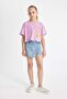 Crop Crew Neck Printed Short Sleeve T-Shirt Girls C4506A824Sm - 2