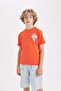 Boy's Crew Neck Back Printed Short Sleeve T-Shirt C3315A824Sm - 5