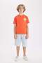 Boy's Crew Neck Back Printed Short Sleeve T-Shirt C3315A824Sm - 2
