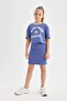 Girl Printed Short Sleeve Ribbed Camisole Dress D2339A8Be651Mc - 2