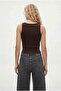 Women's Olivia Lux Touch U Neck Snap Strap Brown Top / Blouse - 5