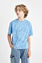 Boy Oversize Wide Fit Crew Neck Printed Short Sleeve T-Shirt C4049A824Sm - 4