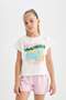 Printed Elastic Waist Shorts for Girls D0905A824Hs - 2