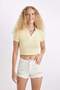 High Waist Cut-Off Hem Jean Shorts C0667Ax24Hs - 3