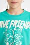 Crop Crew Neck Printed Short Sleeve T-Shirt Girls D1962A824Hs - 4