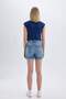 Boyfriend High Waist Folded Hem Jean Shorts C2469Ax24Sm - 6
