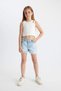 Ripped Detailed Jean Shorts for Girls B5038A824Sm - 2