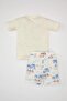 Baby Boy 2Pcs Set Palm Pattern Short Sleeve T-Shirt Shorts C9209A524Sm - 8